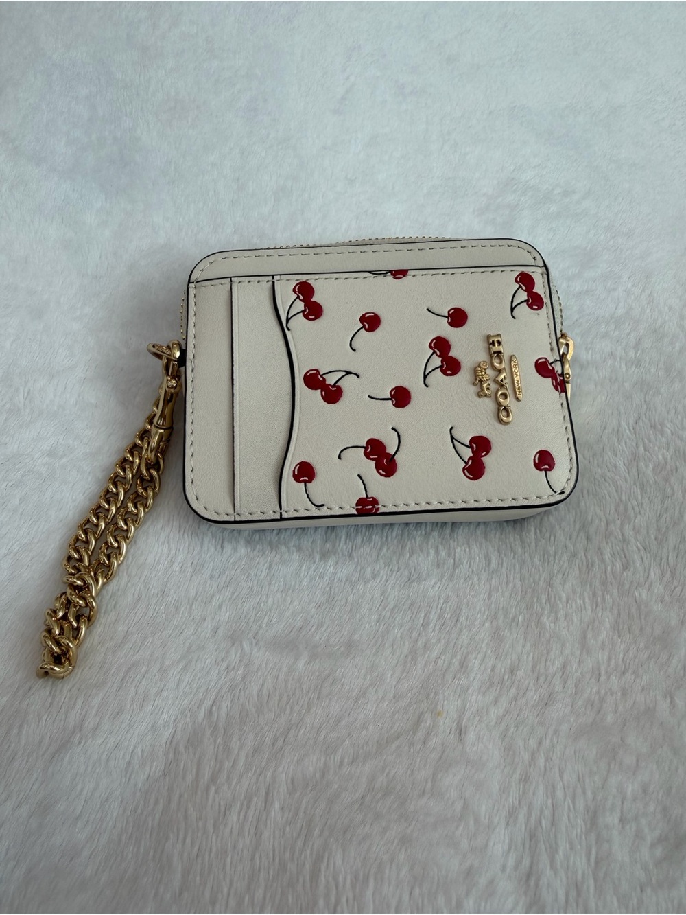 Coach Cherry Zip Card Case Wallet